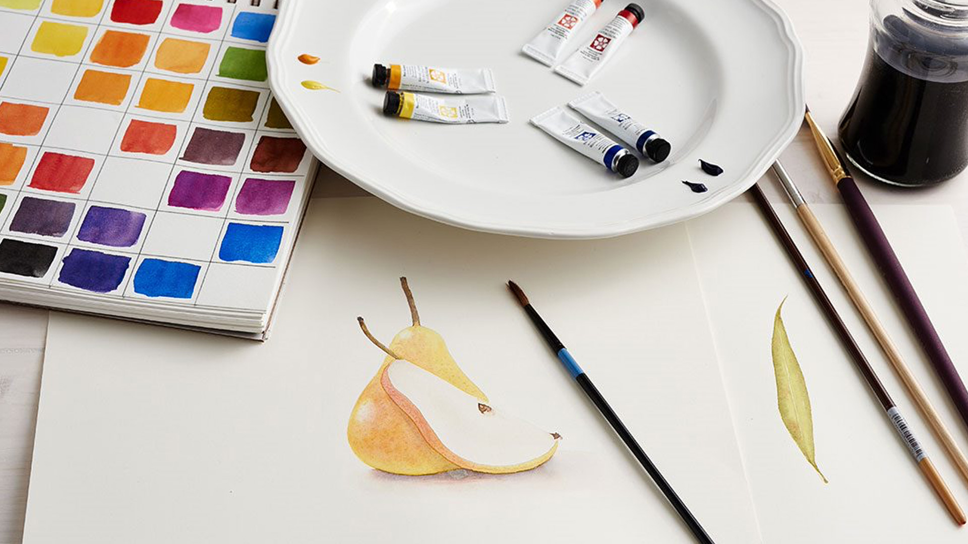 Painting of a pear