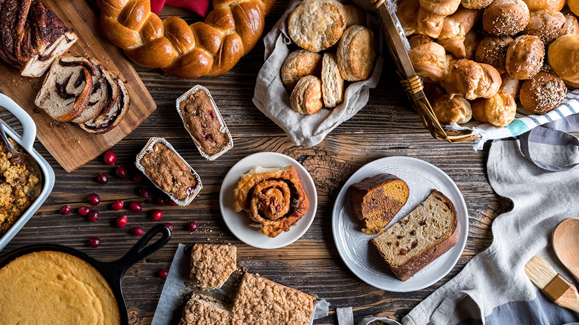 Variety of homemade bread