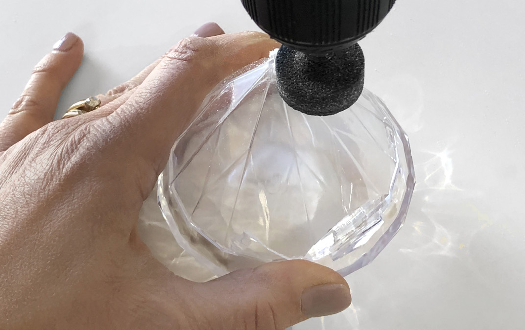 Sanding a clear pyramid