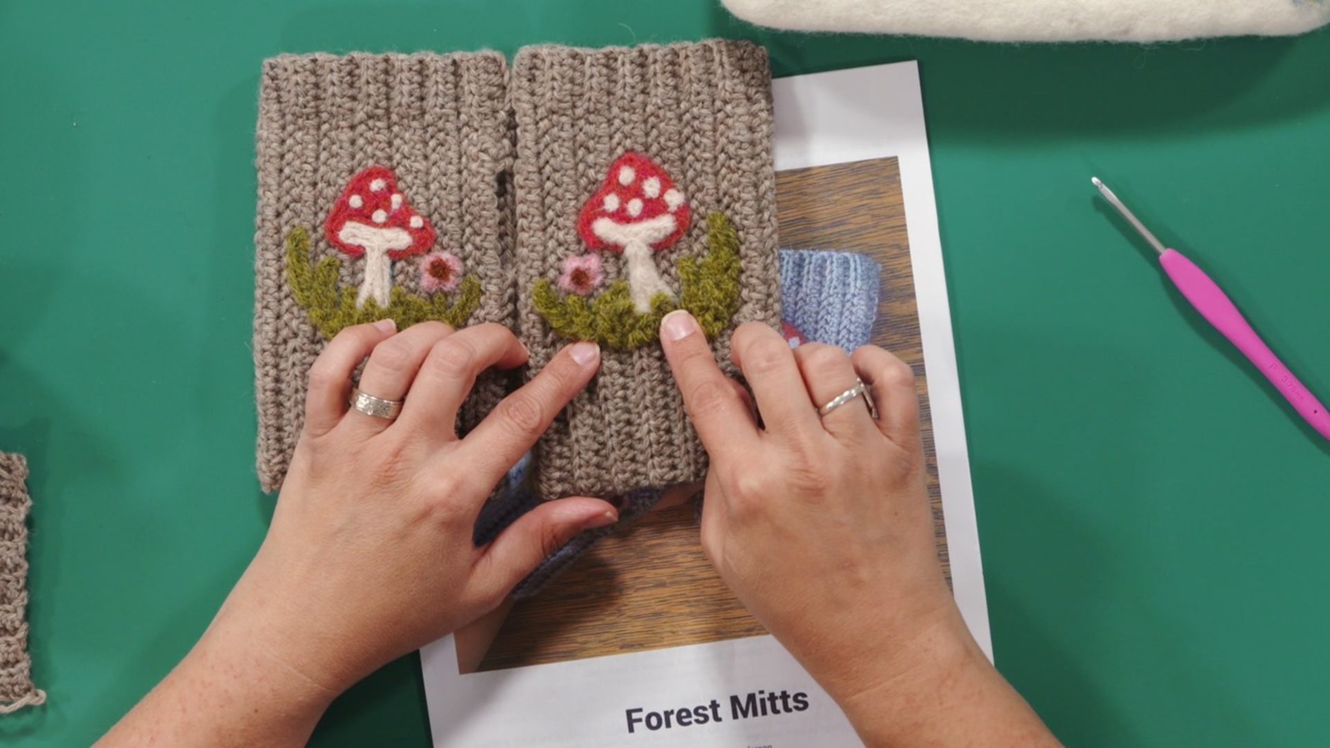 Crocheting the Forest Mitts