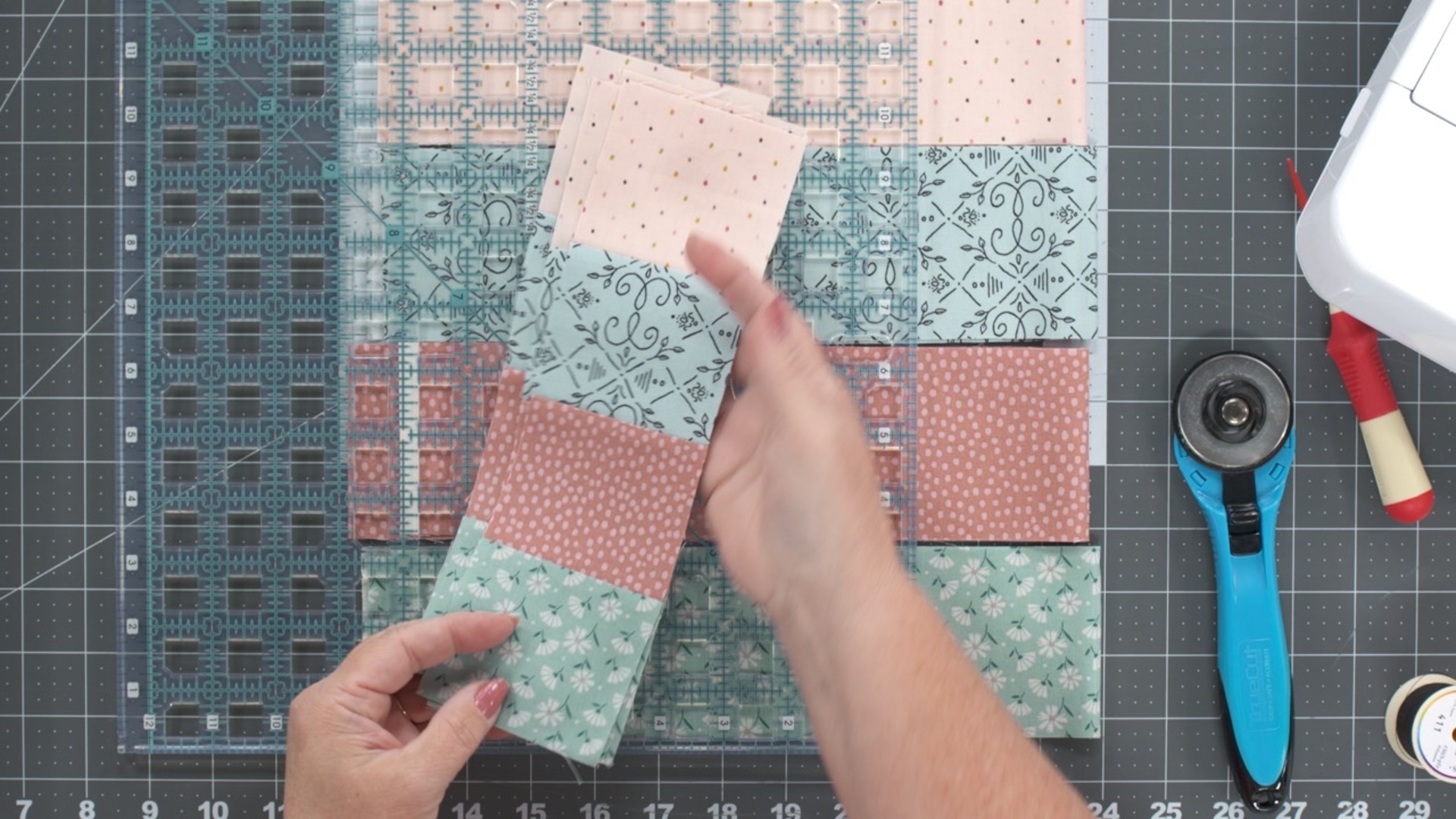 Applying Four-Patch Circles and Sashing