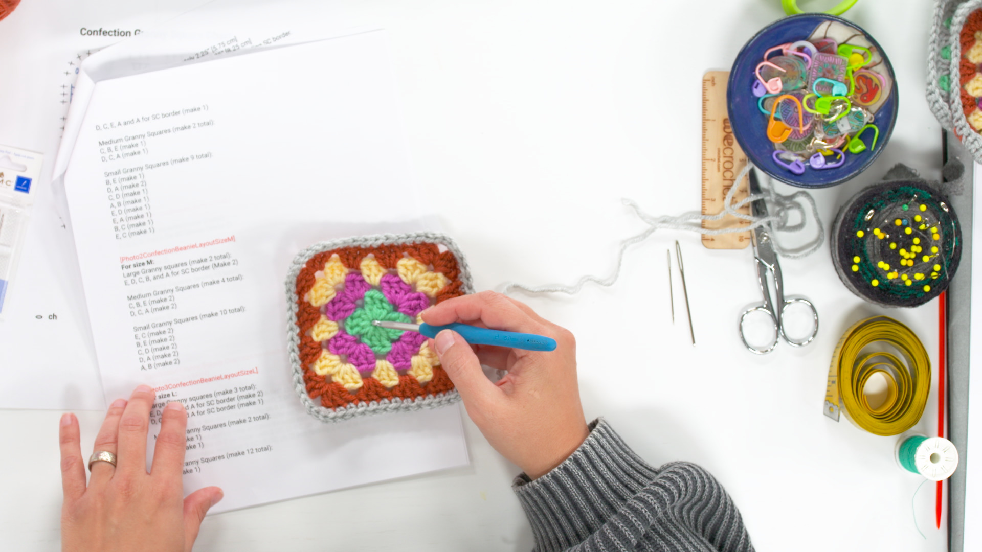 Crocheting the Granny Square Confection Beanie