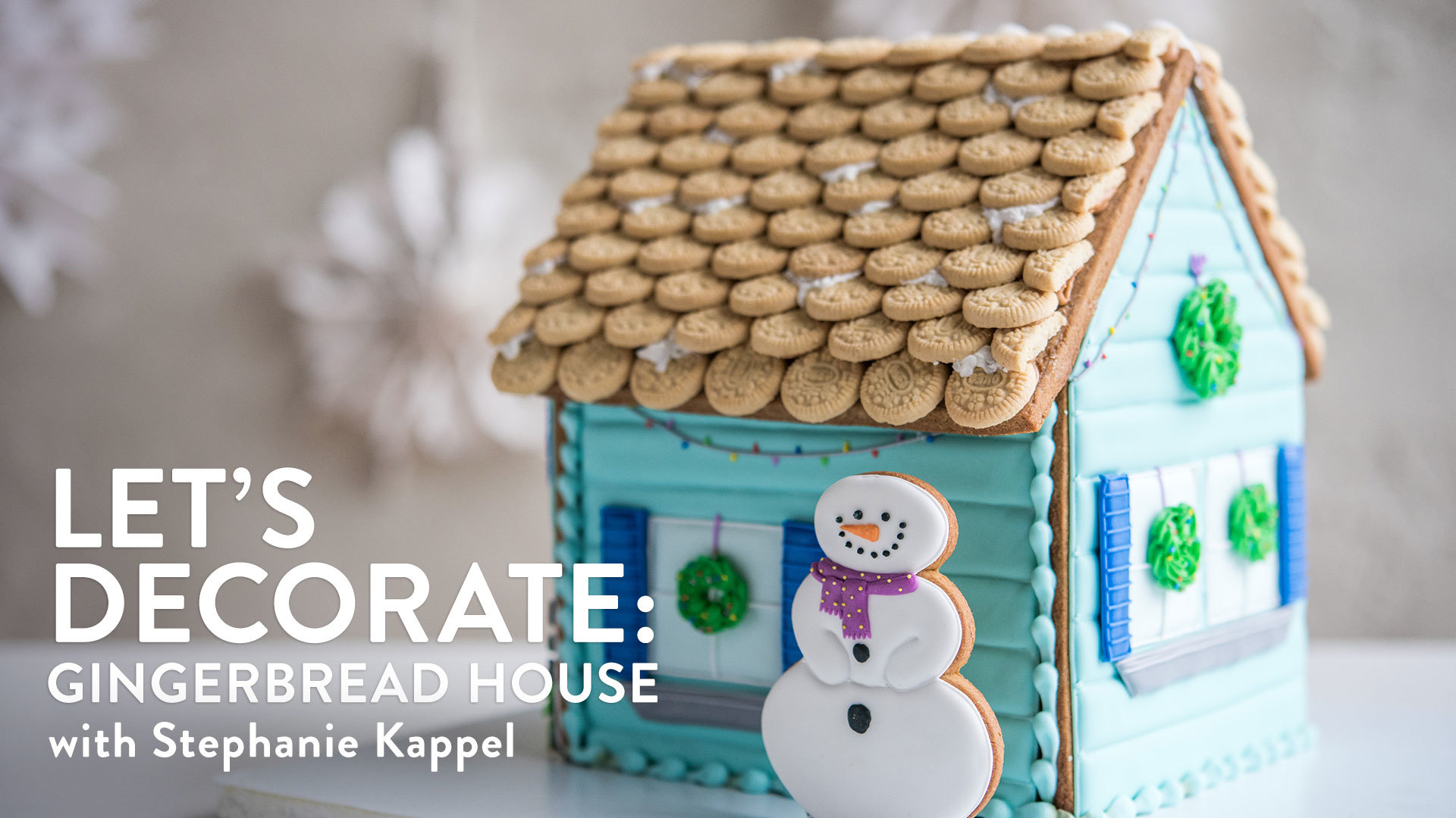 Decorated gingerbread house