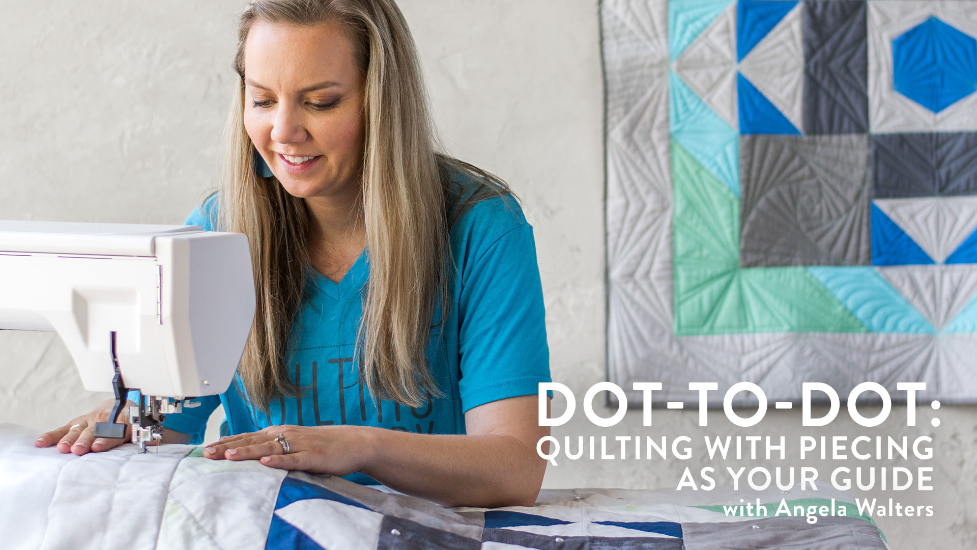 Woman quilting
