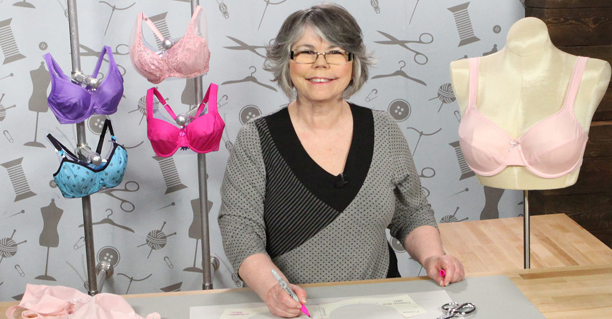 Woman with five different sewn bras