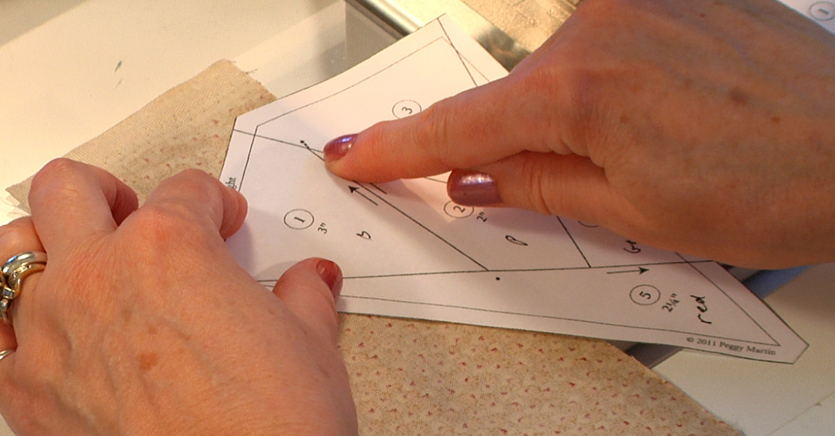 Template for quick strip paper piecing